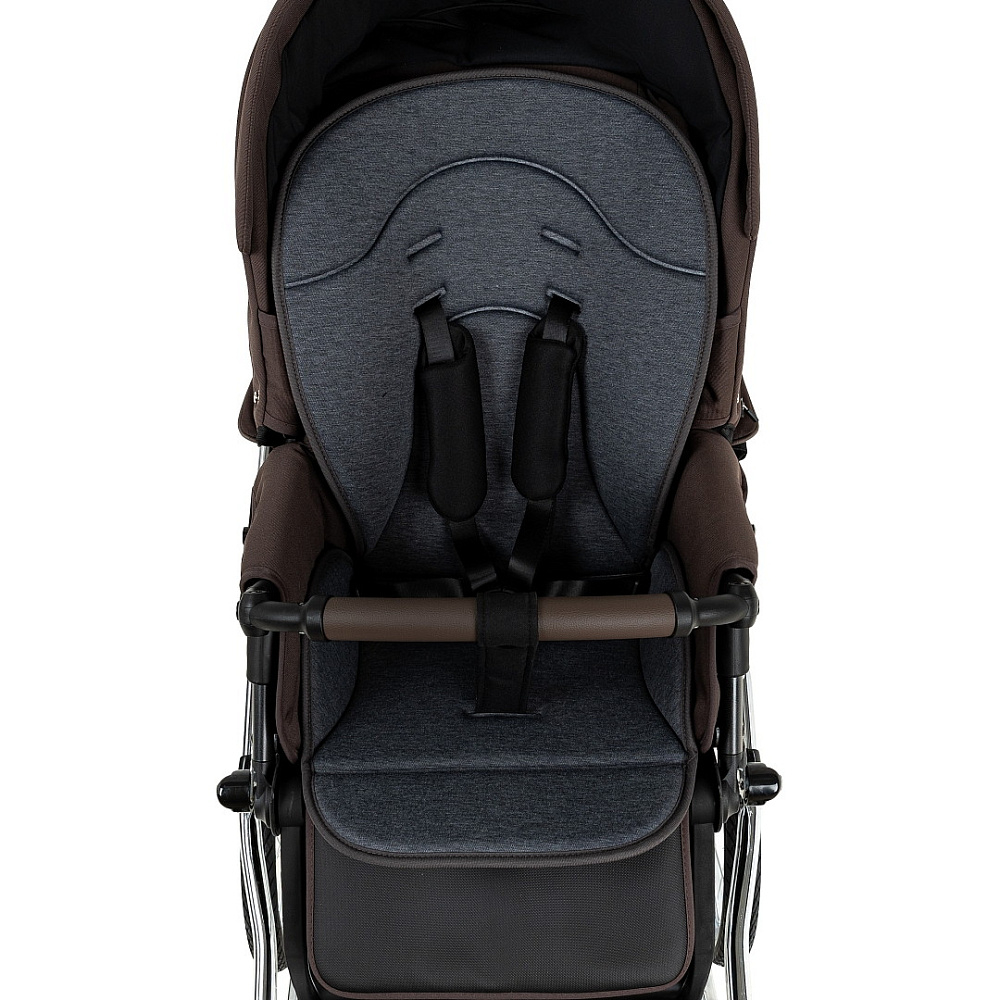 Детская коляска Roan Bass Next Classic d14 2.0 3 в 1 с автокреслом Tutis Elo Lux EduSky Black BSNC/93/2 Turkish Coffe/Black/руч.Cappuccino