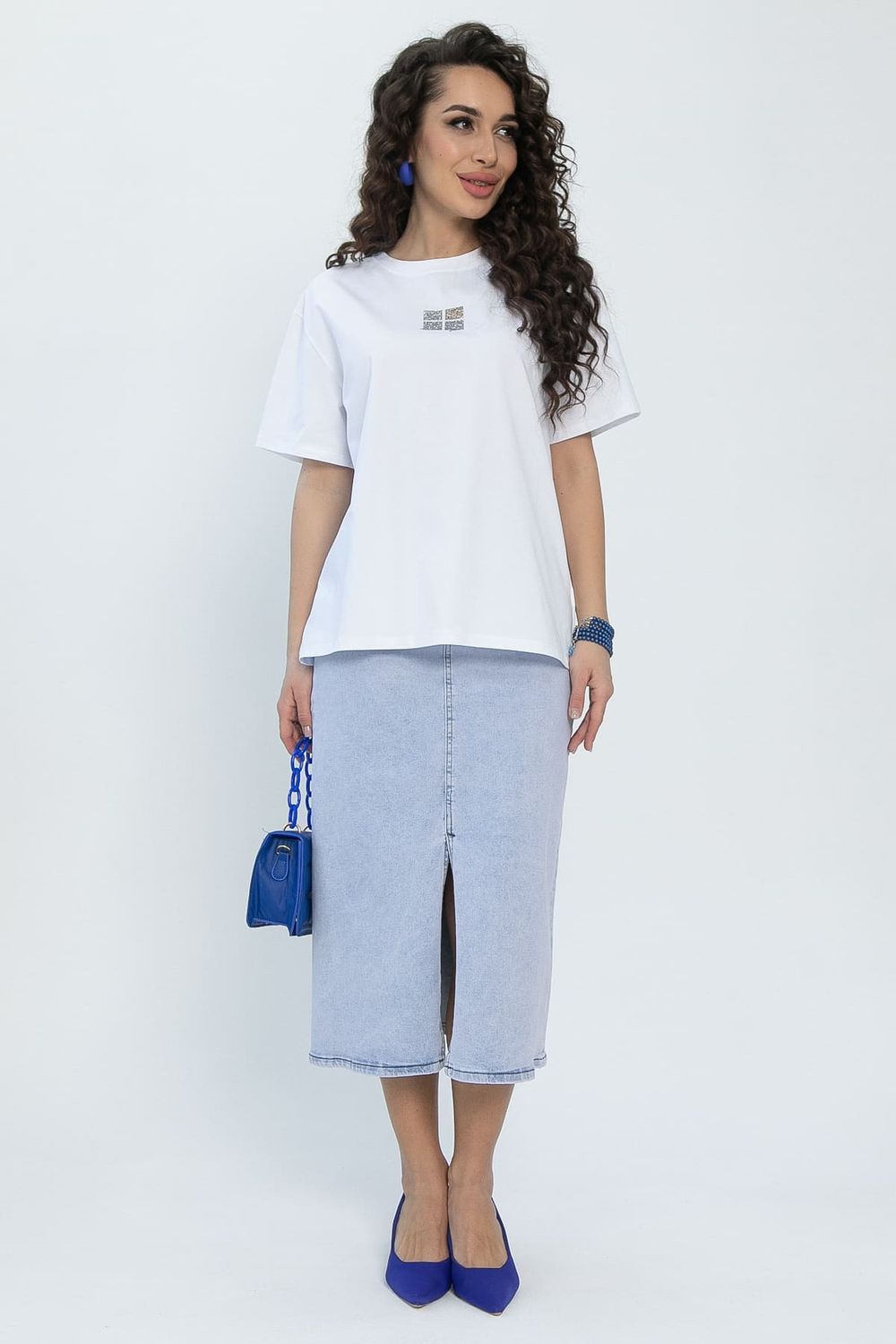 Футболка Аника (белая/коты) Б13493-20М LT Collection