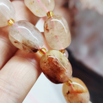 Клубничный кварц, крупная галтовка, 10-15 мм, камни овалы бочонки, штучно