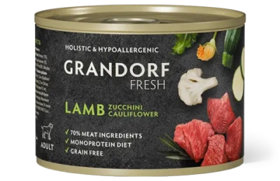 Grandorf Fresh Монопротеиновые консервы из ягненка с цукини и цветной капустой для собак всех пород