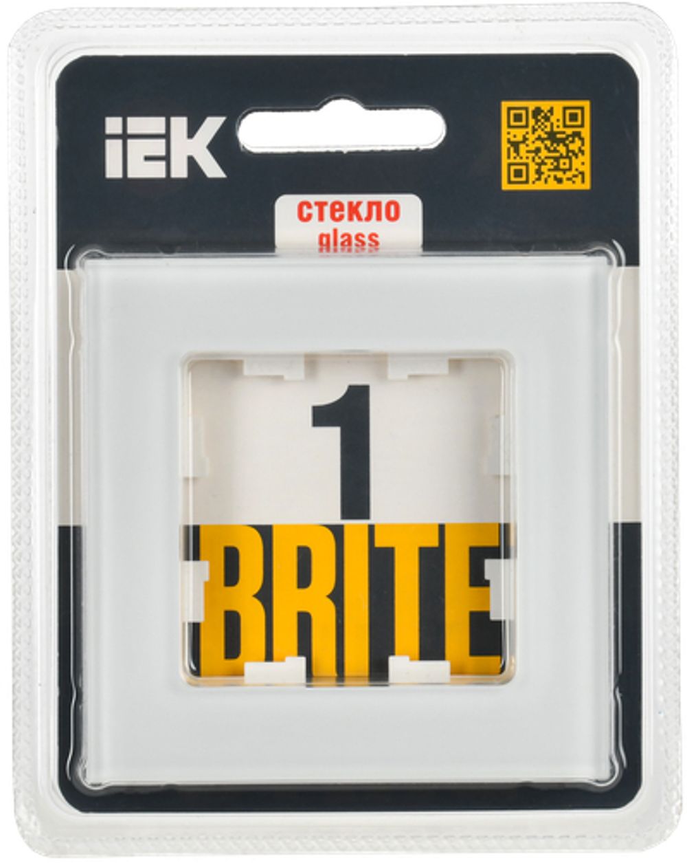 BRITE Рамка 1-местная РУ-1-2-Бр стекло белый матовый IEK