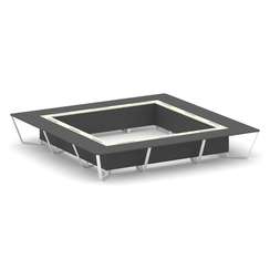 Steel Meet Стол переговорный квадратный KM-PR.B.SP-24K Антрацит/Ваниль Глянец/Металл Белый 4800*4800