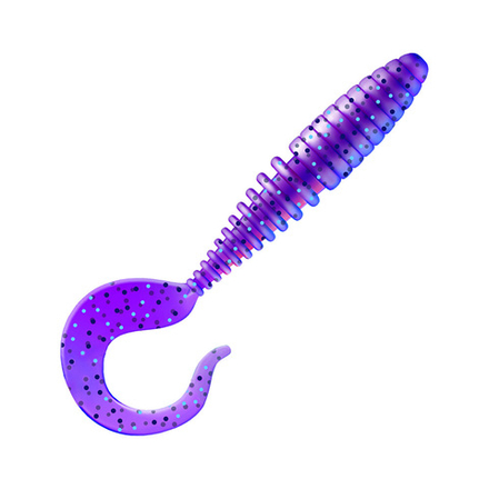 Приманка ZUB-TWIST  75мм(3")-6шт, (цвет 610) фиолетовый с блестками