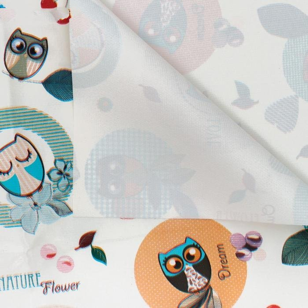 5164370 Клеёнка 70*100 см., арт. 0055, без окантовки, рисунок «Совы», цвет МИКС