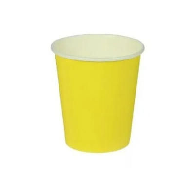 Стакан бумажный 250мл ЖЁЛТЫЙ d=80 (комплект 50 шт)