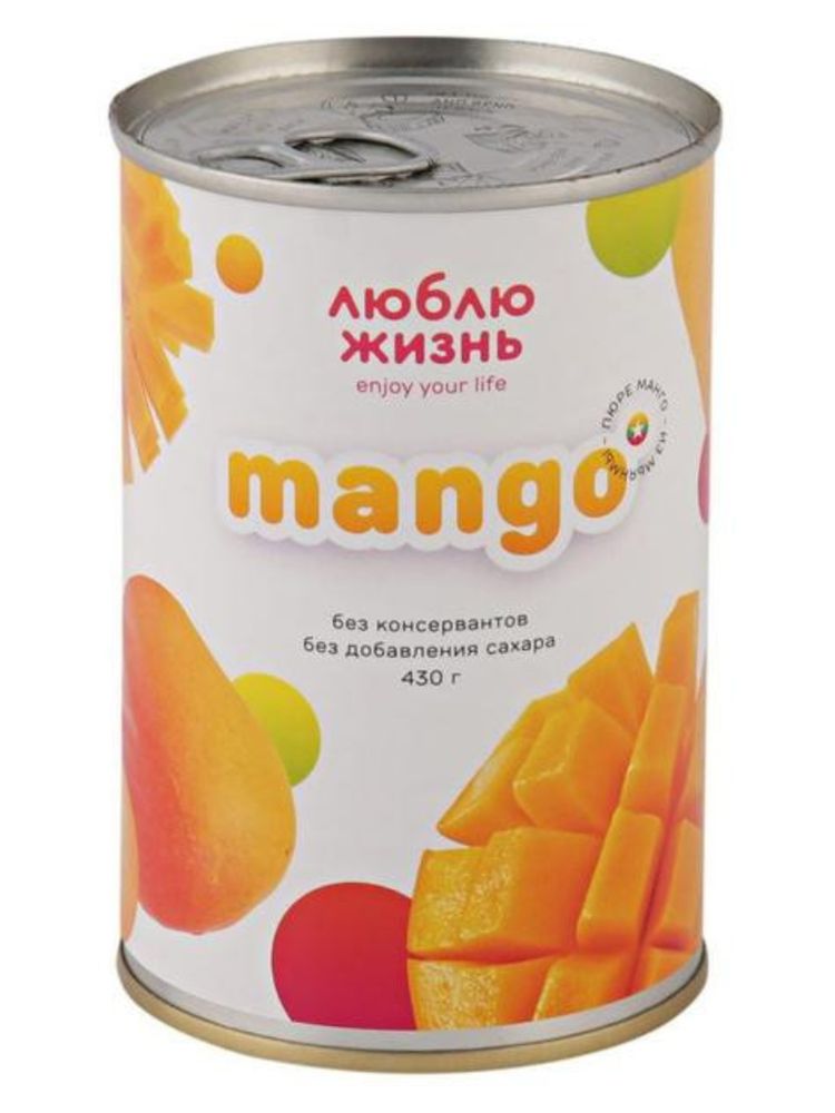 Пюре Люблю жизнь Манго из Мьянмы, банка 430 г