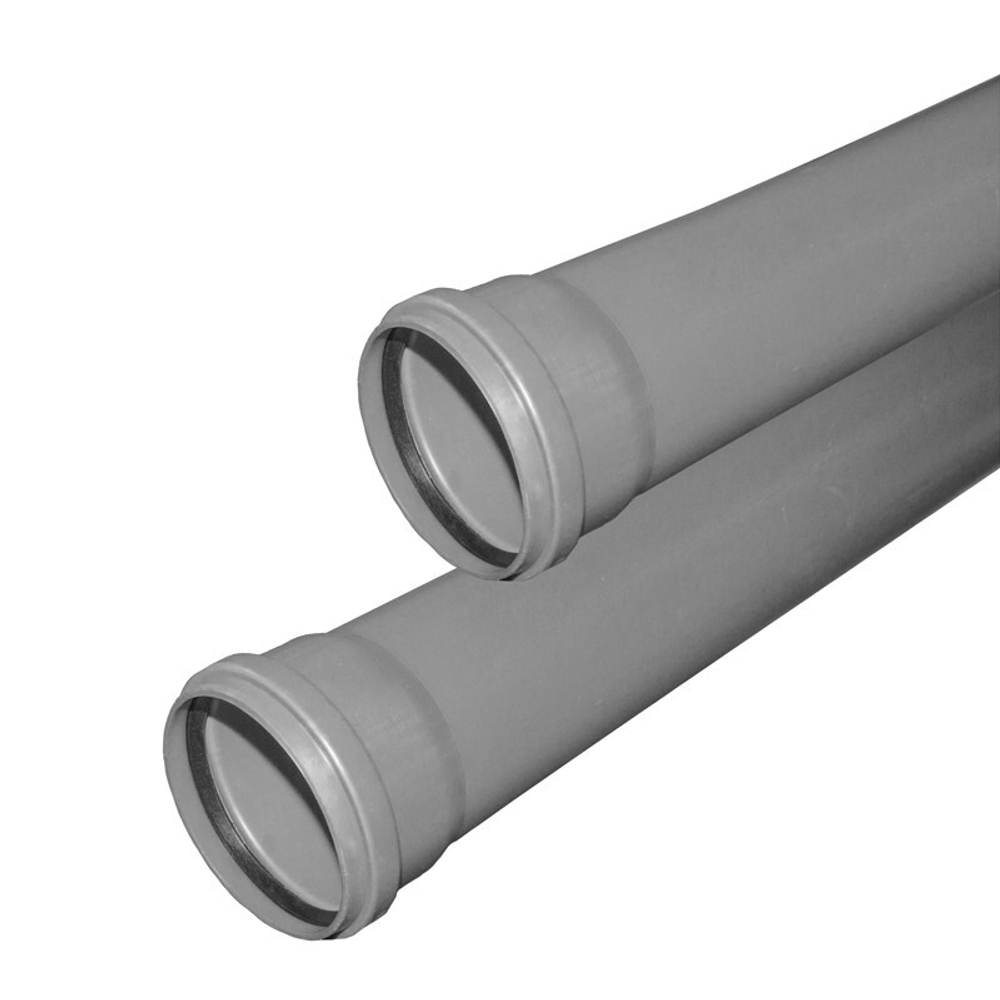 Труба полипропиленовая VALFEX Optima, DN 110, длина 1500мм, стенка 2,2мм, для внутренней канализации, серая