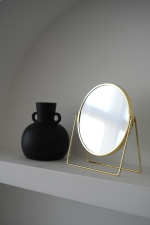 Косметическое зеркало ANVER HOME (увеличивающее), золотистый, 17.5 см
