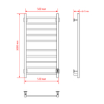 Полотенцесушитель MIXLINE FORTUNE 100х50 (таймер, 555 Вт, 10 перекладин) электрический БЕЛЫЙ