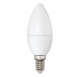LED-C37-6W-WW+NW-E14-FR PLB01WH Лампа светодиодная. Форма свеча. матовая. Серия Bicolor. Теплый белый свет Белый свет. Картон. ТМ Uniel.