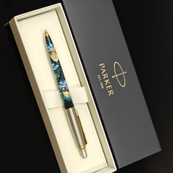 Ручка "Русская деревня. Зима" с ручной росписью Палех