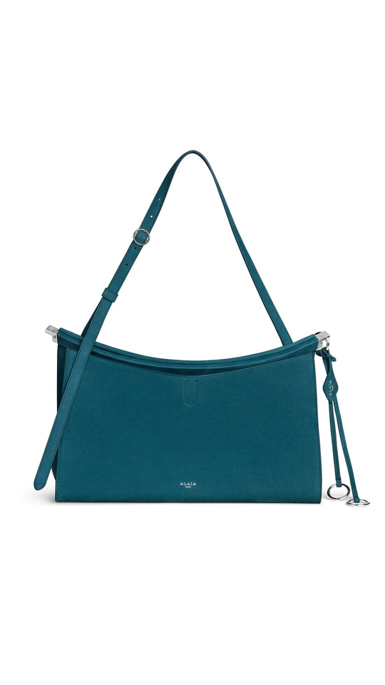 ALAÏA СУМКА LE CLICK POCKET 35 ИЗ НУБУКА, БИРЮЗОВЫЙ