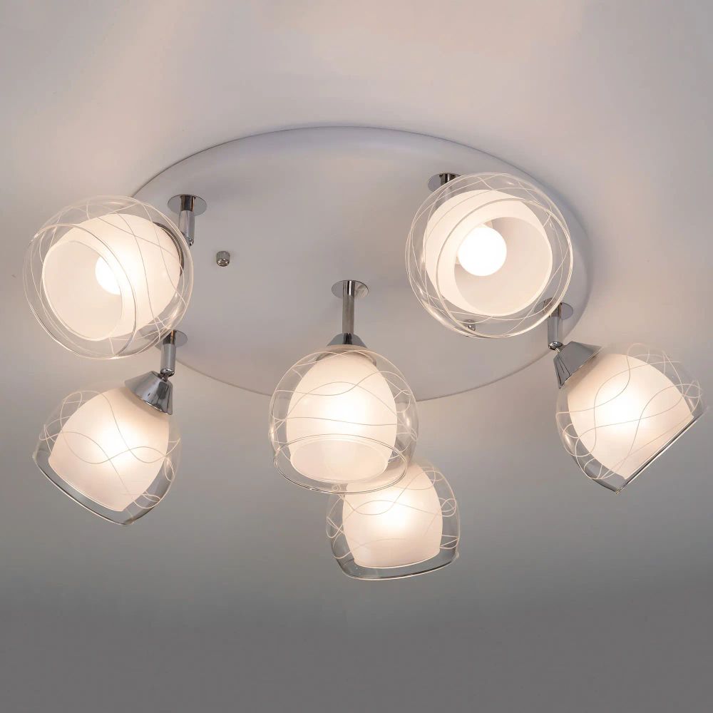 Citilux Самба CL158161 Люстра с поворотными плафонами Белая Хром