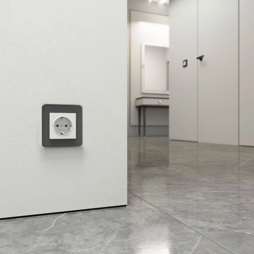 Рамка из стекла на 1 пост Elite графит W0012440