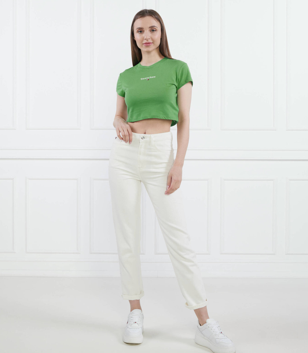 Футболка TJW BBY CRP ESSENTIAL LOGO 3 SS Tommy Jeans - зеленый(DW0DW15444)