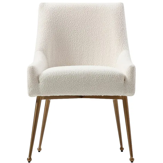 Стул Senna, белое букле с золотыми ножками | Купить в Hallberg.ru