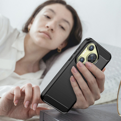 Мягкий защитный чехол в стиле карбон на Huawei Pura 70, мягкий отклик кнопок, серия Carbon от Caseport