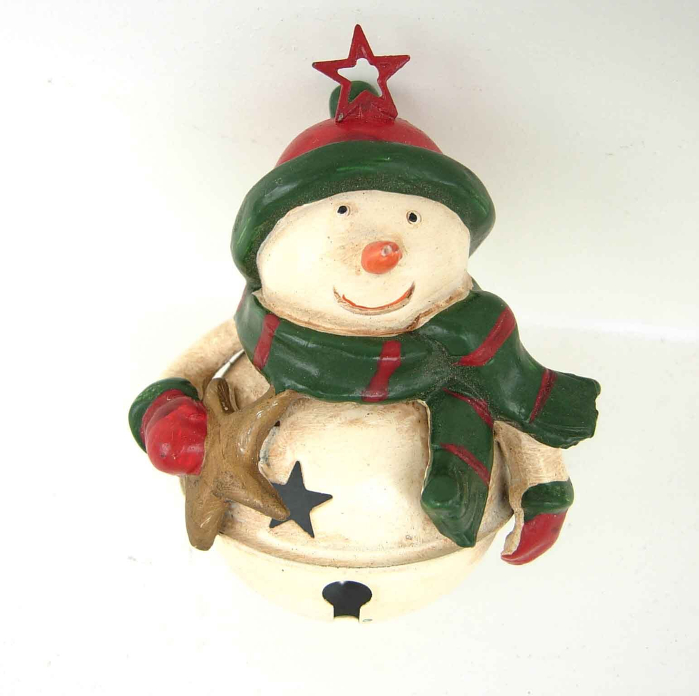 Колокольчик-снеговик, ёлочное украшение