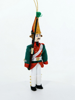 Кукла-подвеска сувенирная Гренадер. Елочная игрушка. Солдатик