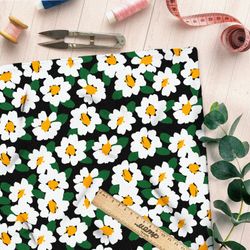 Ткань дюспо цветы ромашки