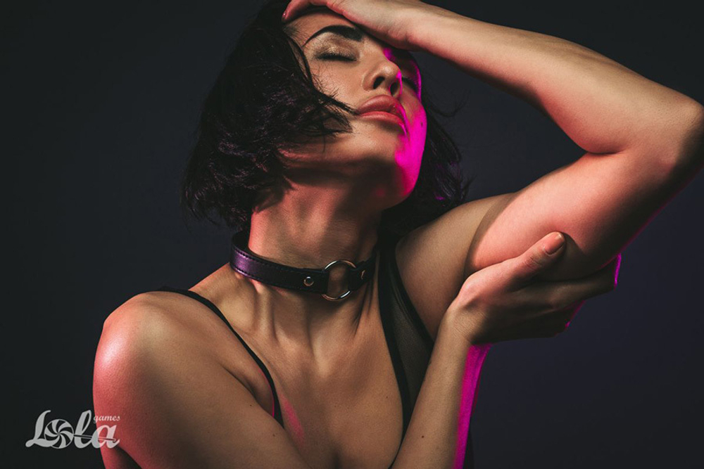 Черный ошейник 41см Lola Games Party Hard Intrigue 1090-01lola