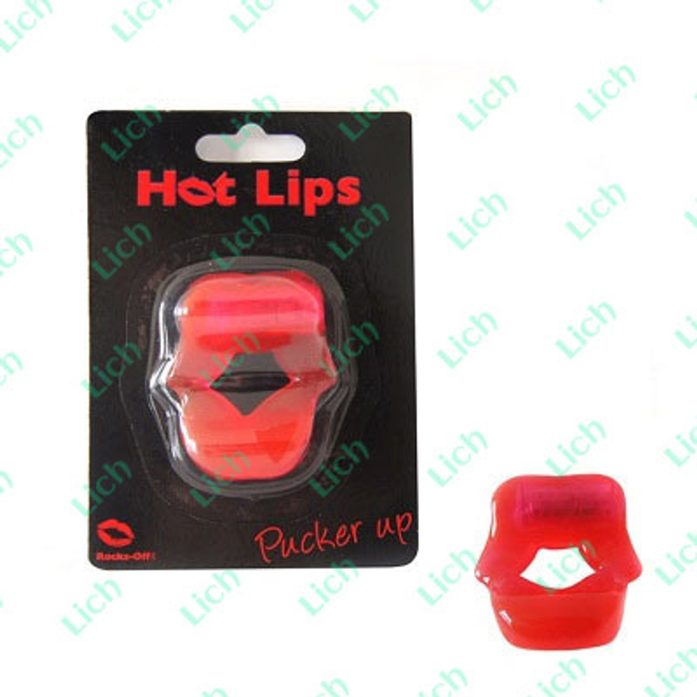 Эрекционное кольцо с вибратором красного цвета - Губки