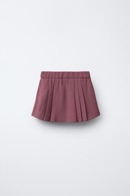 ZARA ЮБКА-ШОРТЫ СТРУЯЩЕГОСЯ КРОЯ, МАЛИНОВЫЙ