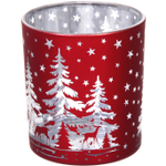 Подсвечник «Снежный лес» 7*7,8 см, Красный