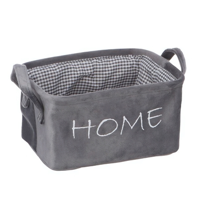 Корзина для хранения "Велюр", Д250 Ш190 В140, серый