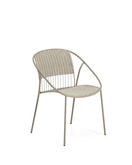 Стул уличный Atrani из стали и веревки цвета таупе