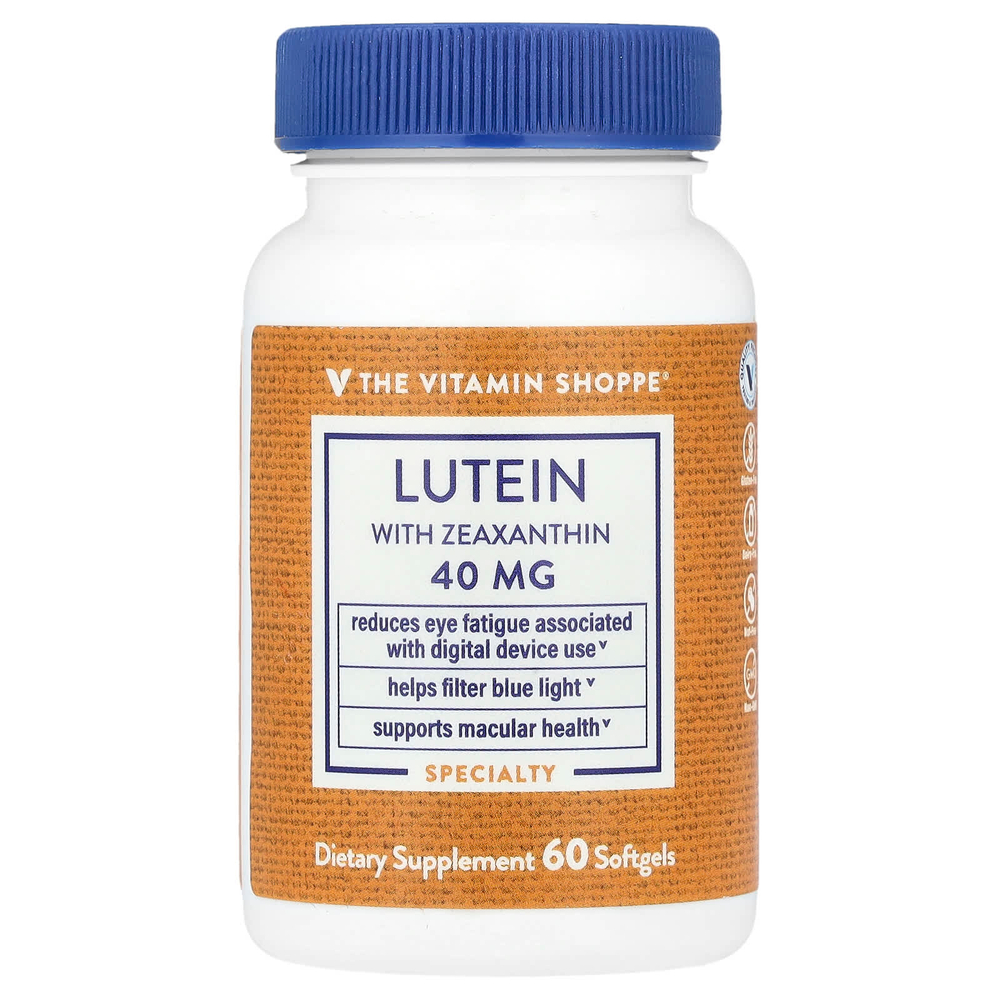The Vitamin Shoppe, Лютеин с зеаксантином, 60 мягких таблеток