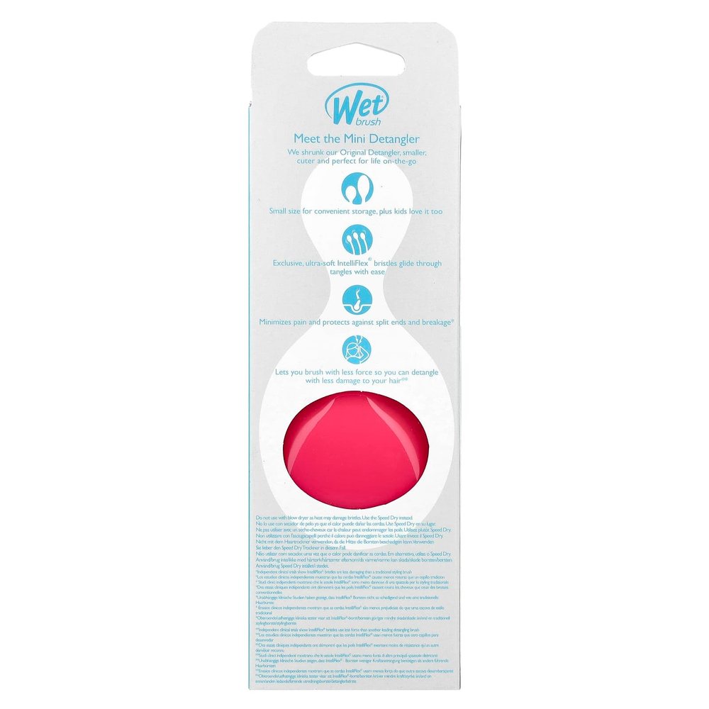 Wet Brush, мини-расческа для облегчения расчесывания, розовая, 1 шт.