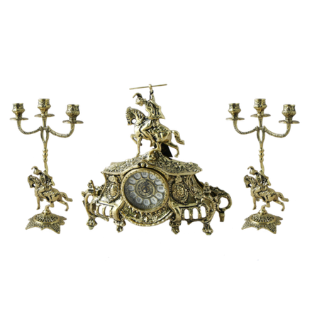 Bello De Bronze Каминные часы с канделябрами "Коша"