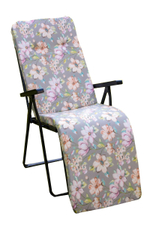 Кресло -шезлонг Леонардо арт.с446/133 1 шт. в уп. (каркас антрацит, ткань сер. розов. цветы)