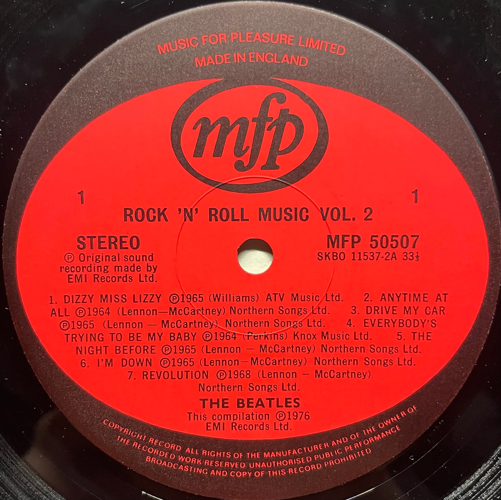 The Beatles ‎– Rock 'N' Roll Music Vol. 2 (Англия 1980г.)