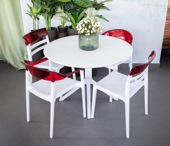 Стол пластиковый Sky Table Ø105 белый Siesta Contract Турция