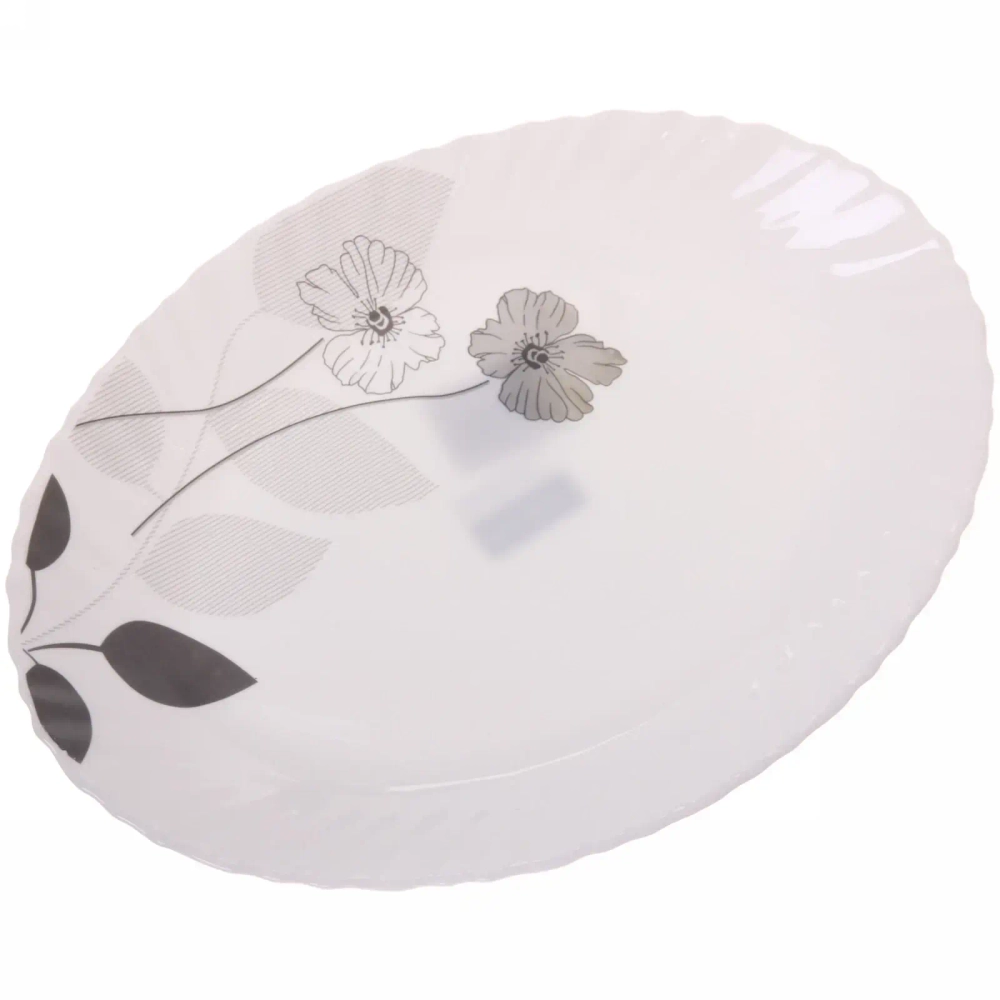 Блюдо сервировочное «Grey flowers» 29,5*22,5см стеклокерамика