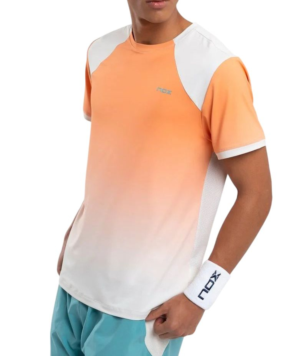 Теннисная футболка NOX Pro - orange degraded