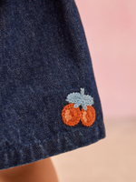 Топ и шорты джинсовые в комплекте для девочки Next E79-494, Темно-синий, Розовый, Белый