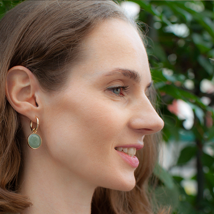 Серьги Fiore Luna GREEN AVENTURINE LE1119 G/G