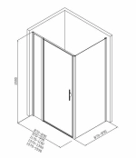 Душевой уголок Allen Brau Priority 140x90 3.31034.00 + 3.31043.00 прозрачный/хром