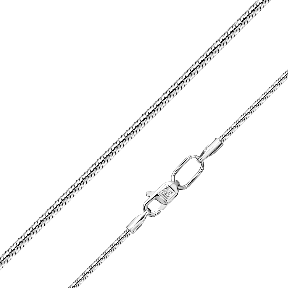 Цепь из белого золота с алмазной гранью (плетение «Снейк»)