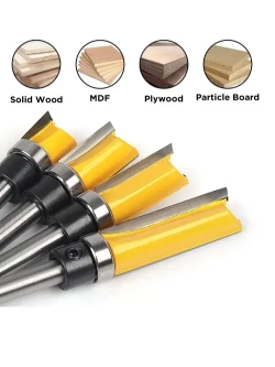 Фреза по дереву кромочная прямая для выборки заподлицо с верхним подшипником ,хвостовик 6 мм,3шт