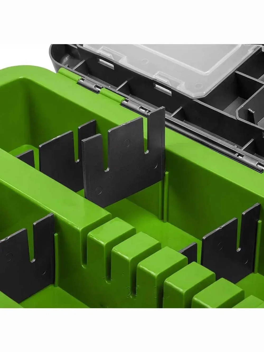 Ящик рыболовный зимний для хранения снастей серый/салатовый