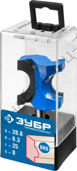 ЗУБР 28,6x25мм, радиус 6.3мм, фреза полустержневая