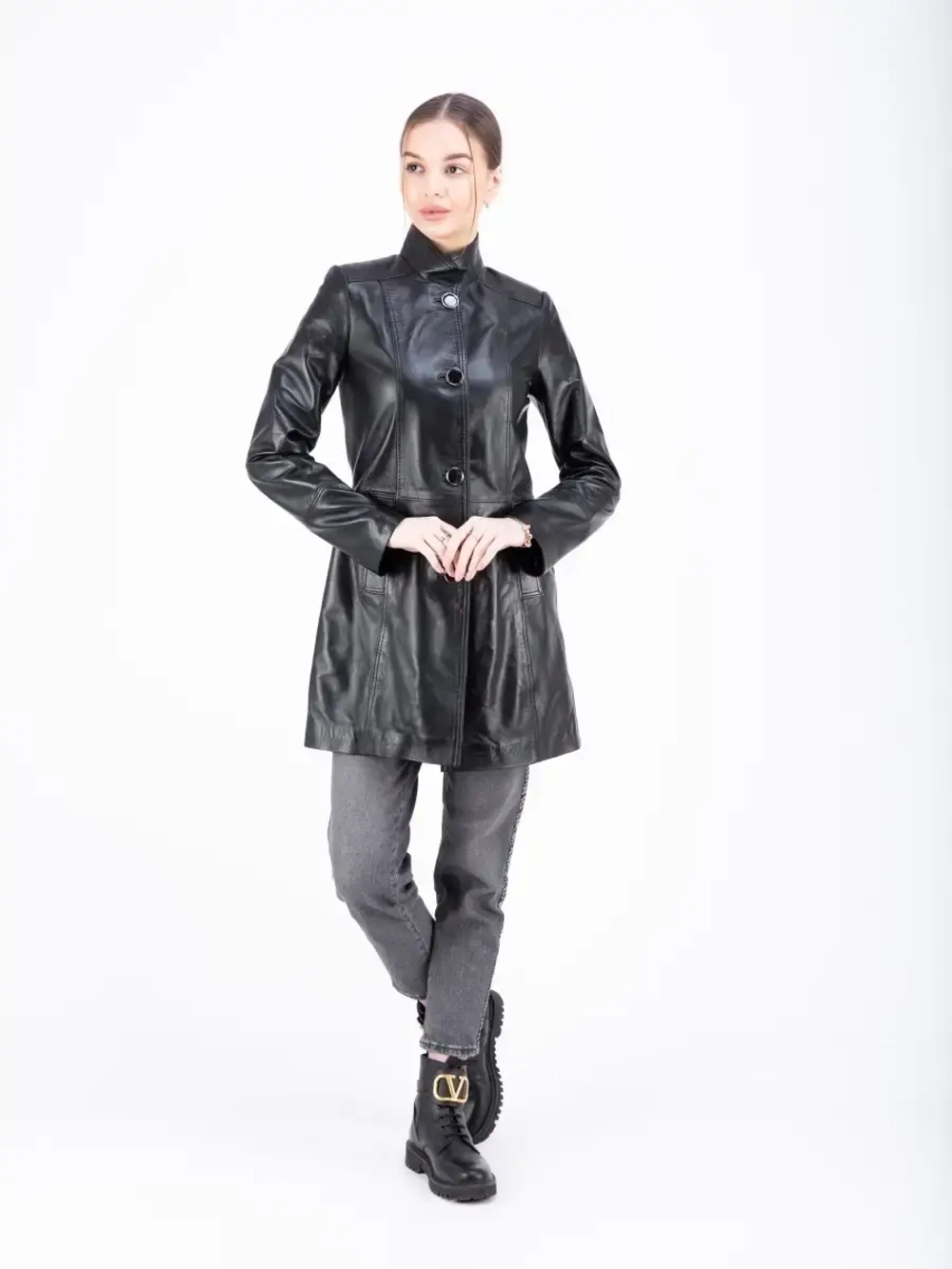 Плащ женский кожаный натуральный Турция