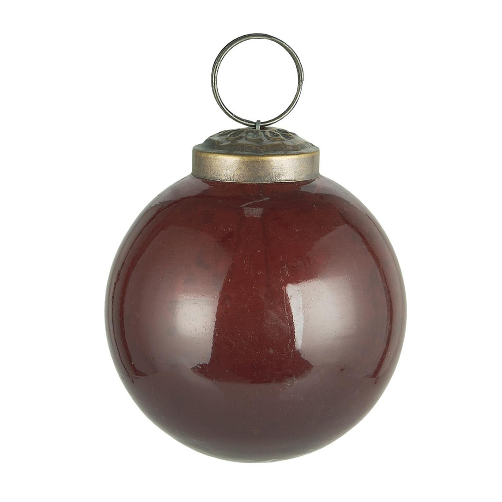 Ёлочный шар pebbled glass coral almond