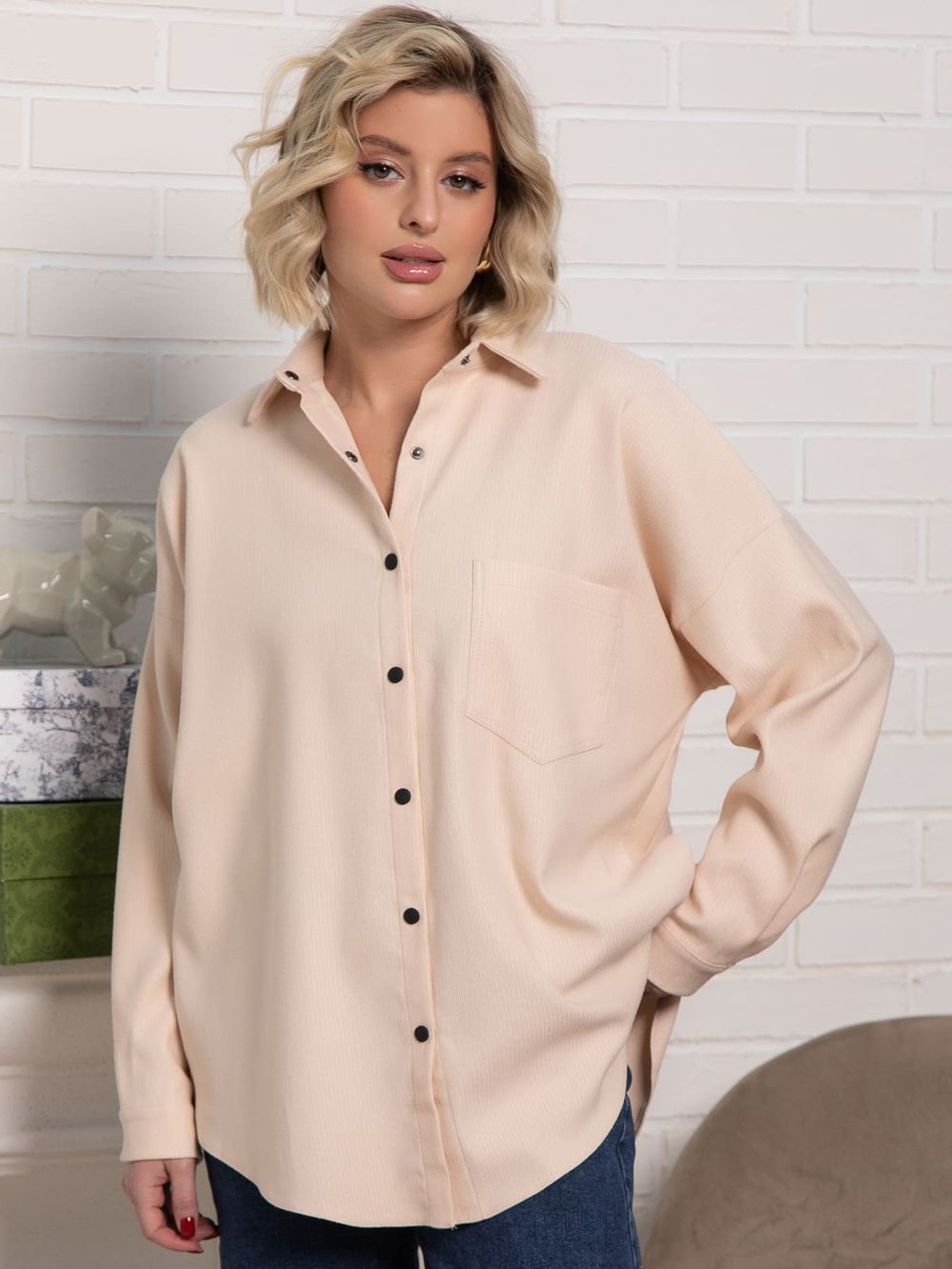 Рубашка Загадочная девушка (бежевая) Б15169-4М LT Collection