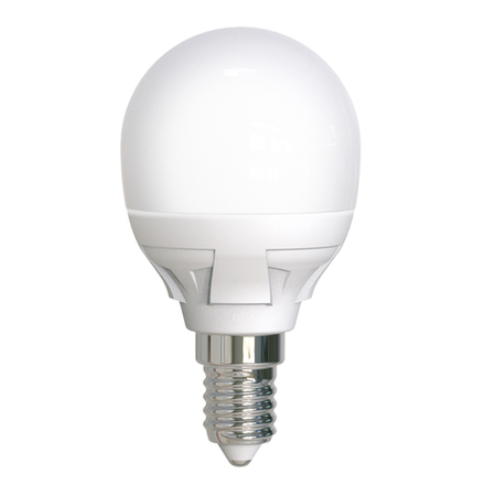 LED-G45 7W-6500K-E14-FR PLP01WH Лампа светодиодная. Форма шар. матовая. Серия ЯРКАЯ. Дневной белый свет 6500K. Картон. ТМ Uniel