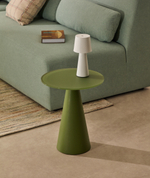 Приставной столик Wilshire из стали с закаленным стеклом с матовой зеленой отделкой Ø35 см